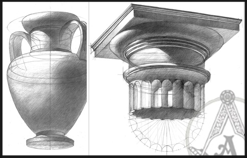 Предмет рисунок 4 ваза и капитель