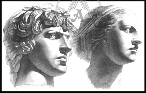 Предмет рисунок 9 античная голова