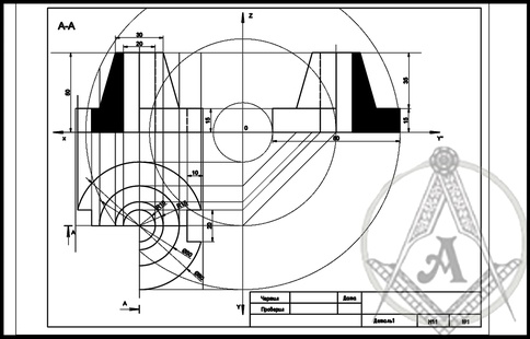 Автокад 19 аксонометрическая проекция детали с разрезом